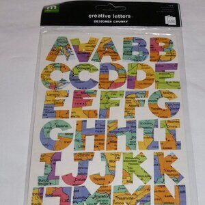 BRAND NEW MAKING MEMORIES CHUNKY MAP CREATIVE ALPHABET LETTERS STICKERS - 142